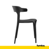 STEFANO - Silla de plástico para comedor/oficina con patas de plástico - Negro