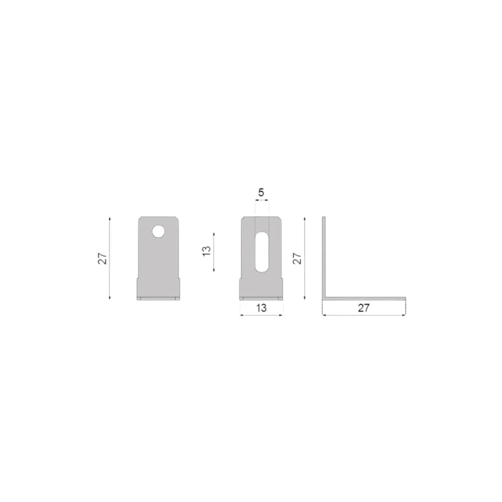 Escuadra para muebles - galvanizada, sin tapa
