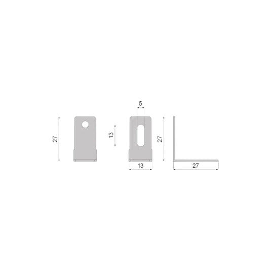 Escuadra para muebles - galvanizada, sin tapa