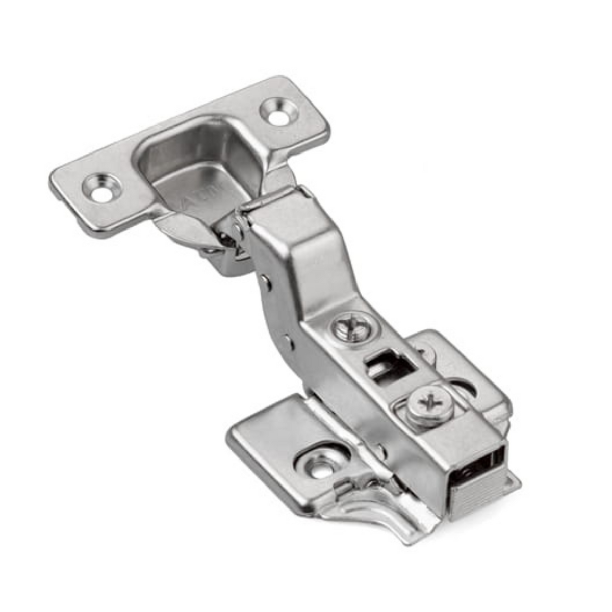 Bisagra 3D de cierre suave a 110°, placa de montaje H0 con tornillos EURO, puertas enrasadas – Furnica