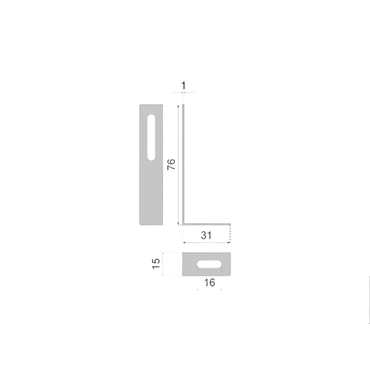 Escuadra metálica para muebles - zinc