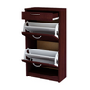 JULIA - Zapatero con 1 cajón y almacenamiento de 2 niveles - Wenge H92cm W50cm D28cm