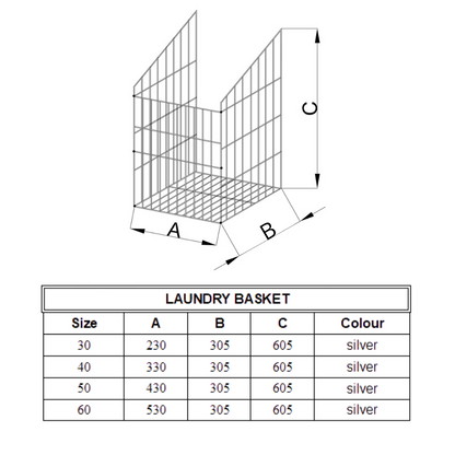 Cesta de lavandería plegable de 30 cm - Blanco