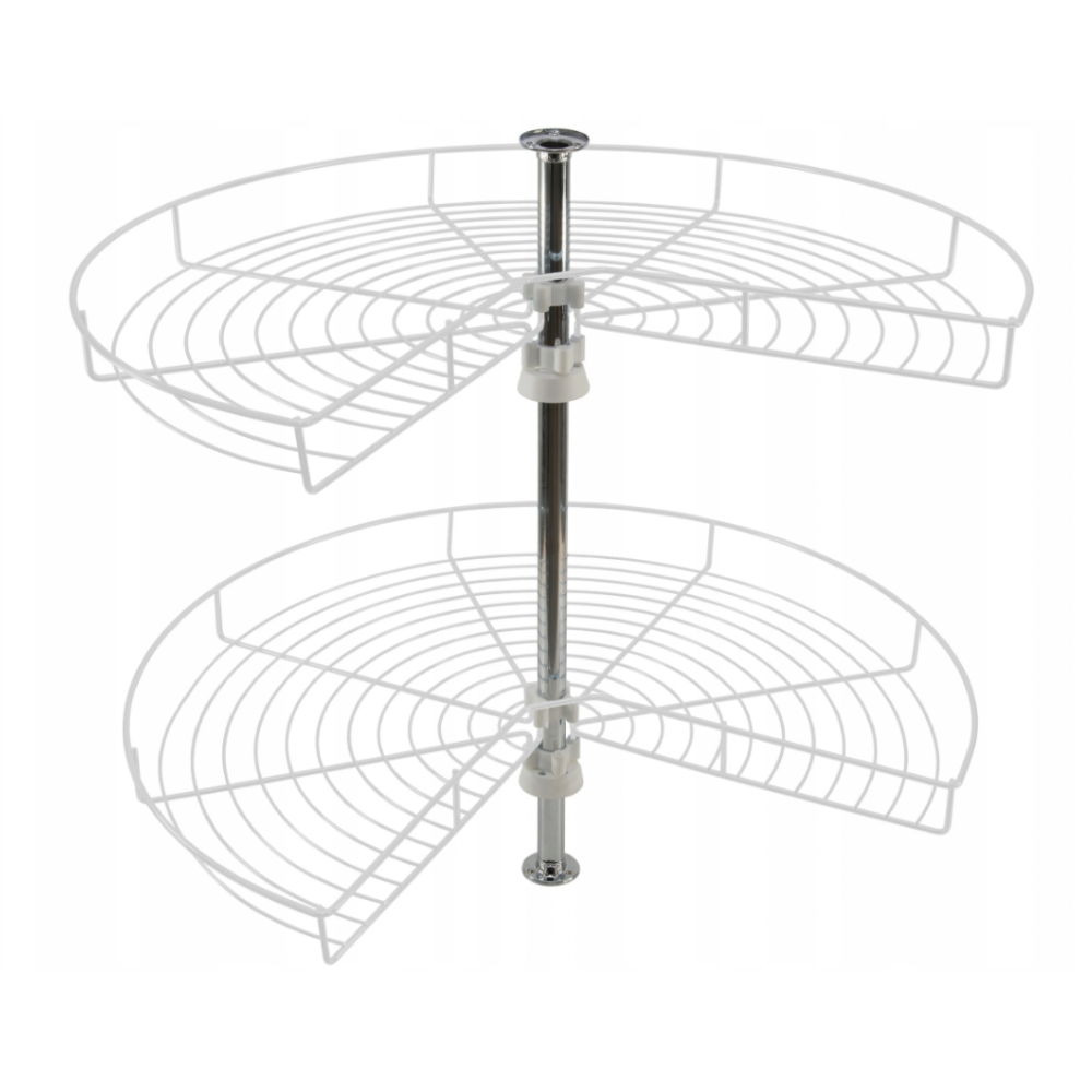 Cestas giratorias de esquina de 2 niveles 3/4 - 690mm - Blanco – Furnica