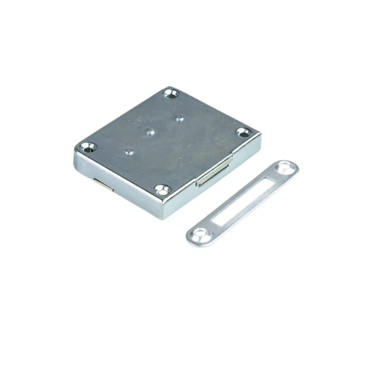 Cerradura de mueble 49x60 mm - Zinc blanco