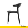 STEFANO - Silla de plástico para comedor/oficina con patas de plástico - Negro