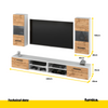 MIRANDA - Mueble TV colgante - 4 armarios - Blanco Mate / Roble Wotan
