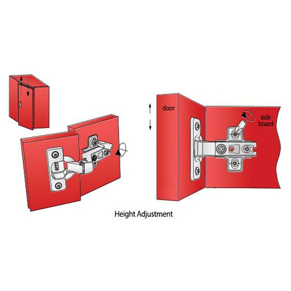 Bisagra de +30º, placa de montaje H2 con tornillos EURO, puertas anguladas (5) – Furnica