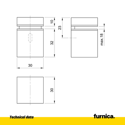 Soporte de vidrio y plato rectangular - Negro mate (2) – Furnica
