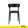 STEFANO - Silla de plástico para comedor/oficina con patas de plástico - Negro