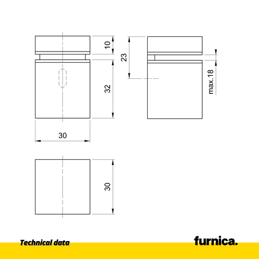 Soporte de vidrio y plato rectangular - Satinado (2) – Furnica