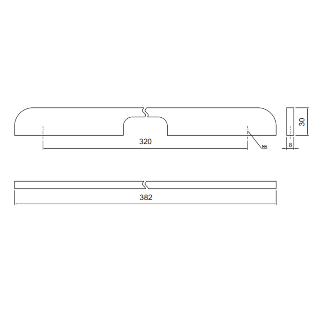 Mango de mueble de 320 mm U084 - Cromo