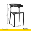 STEFANO - Silla de plástico para comedor/oficina con patas de plástico - Negro