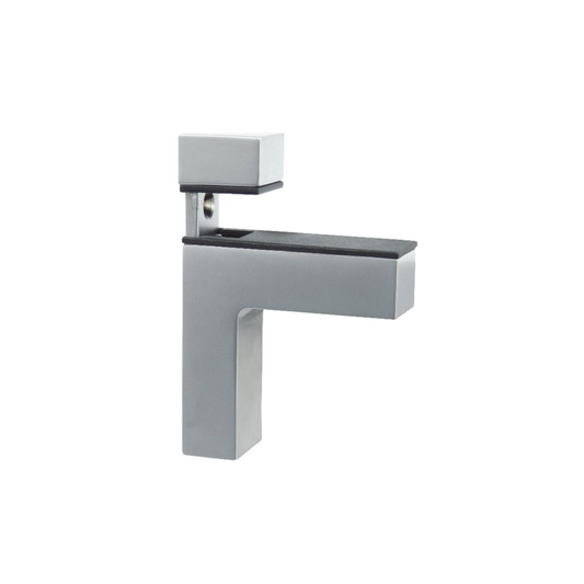 Soporte de vidrio y plato en forma de L II - Cromo mate – Furnica