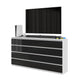 GABRIEL - Cómoda de 12 cajones (8+4) - Armario de almacenamiento para dormitorio - Blanco Mate / Negro Brillante A92cm