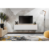 CARLO III - Conjunto de muebles de salón - Blanco Mate / Roble Wotan