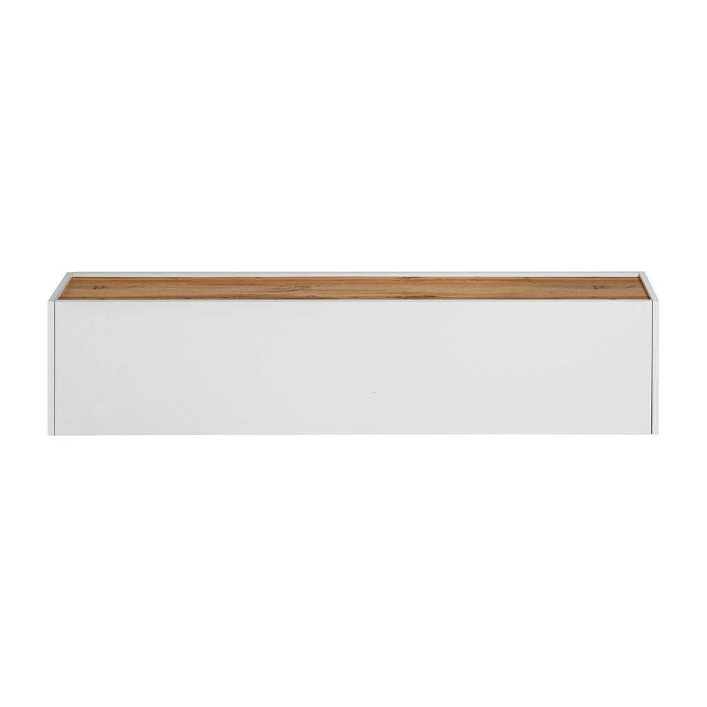 CARLO III - Conjunto de muebles de salón - Blanco Mate / Roble Wotan
