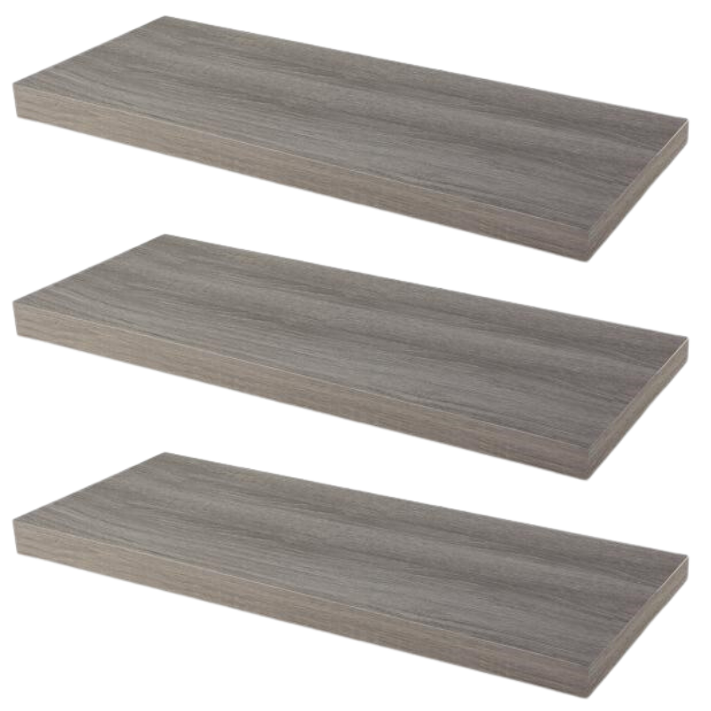 Estante flotante - pack de 3 - Roble gris - 60 cm