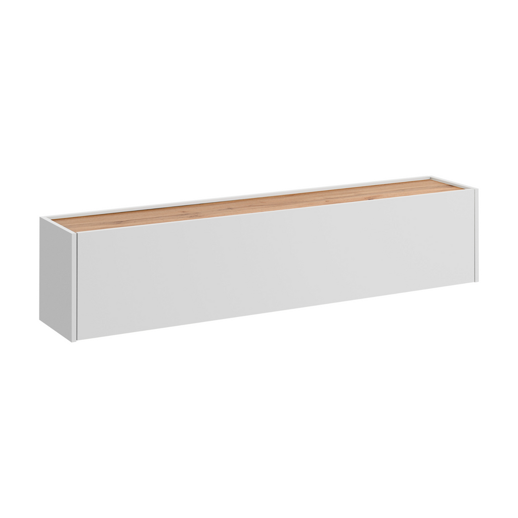 CARLO III - Conjunto de muebles de salón - Blanco Mate / Roble Wotan