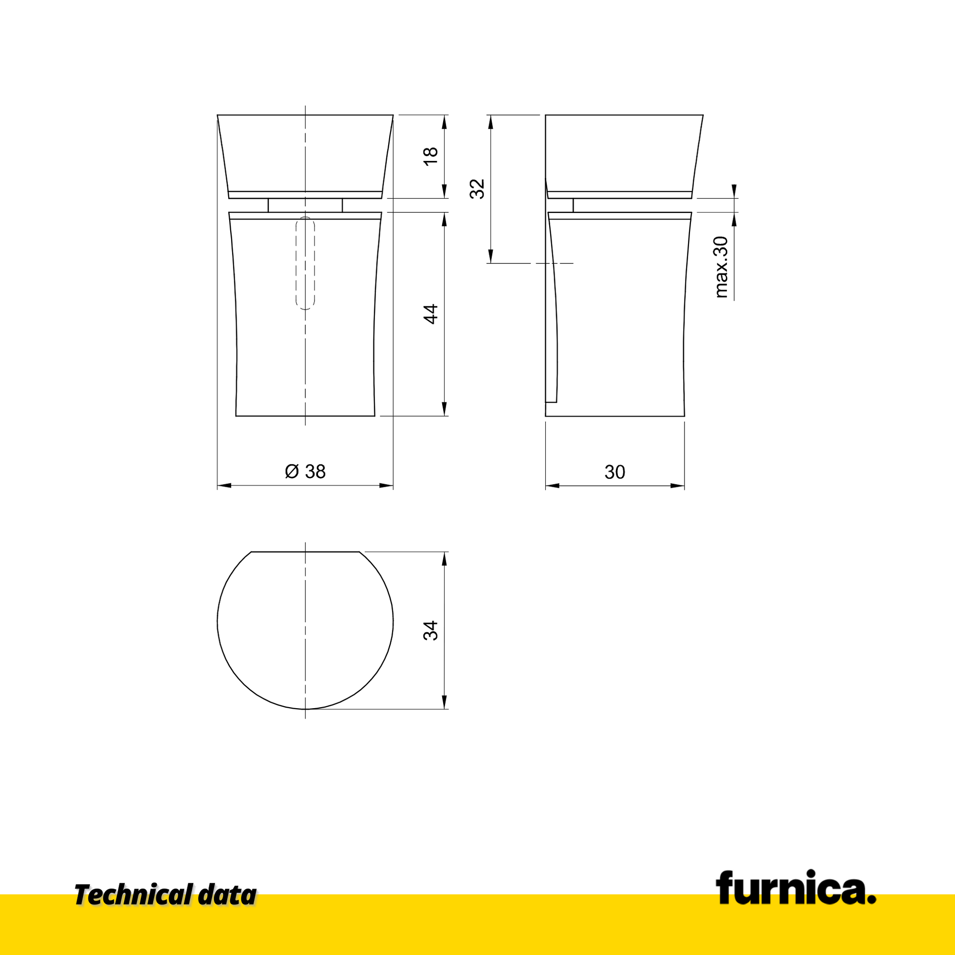 Soporte de vidrio y plato cilíndrico - Acero inoxidable (2) – Furnica