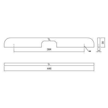 Manija de mueble 384mm U084 - Cromo (2) – Furnica