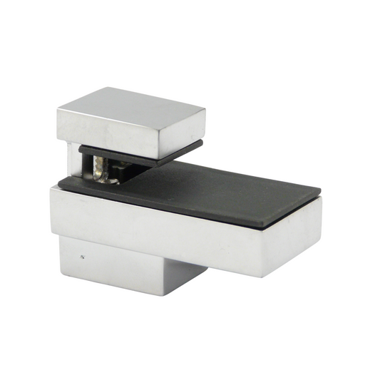 Soporte de vidrio y plato en forma de L - pequeño - cromo mate – Furnica