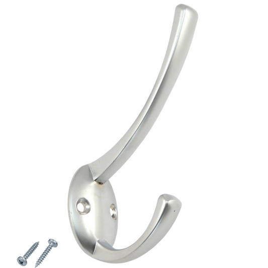 Doble gancho para sombrero y abrigo - 108mm - Cromo – Furnica