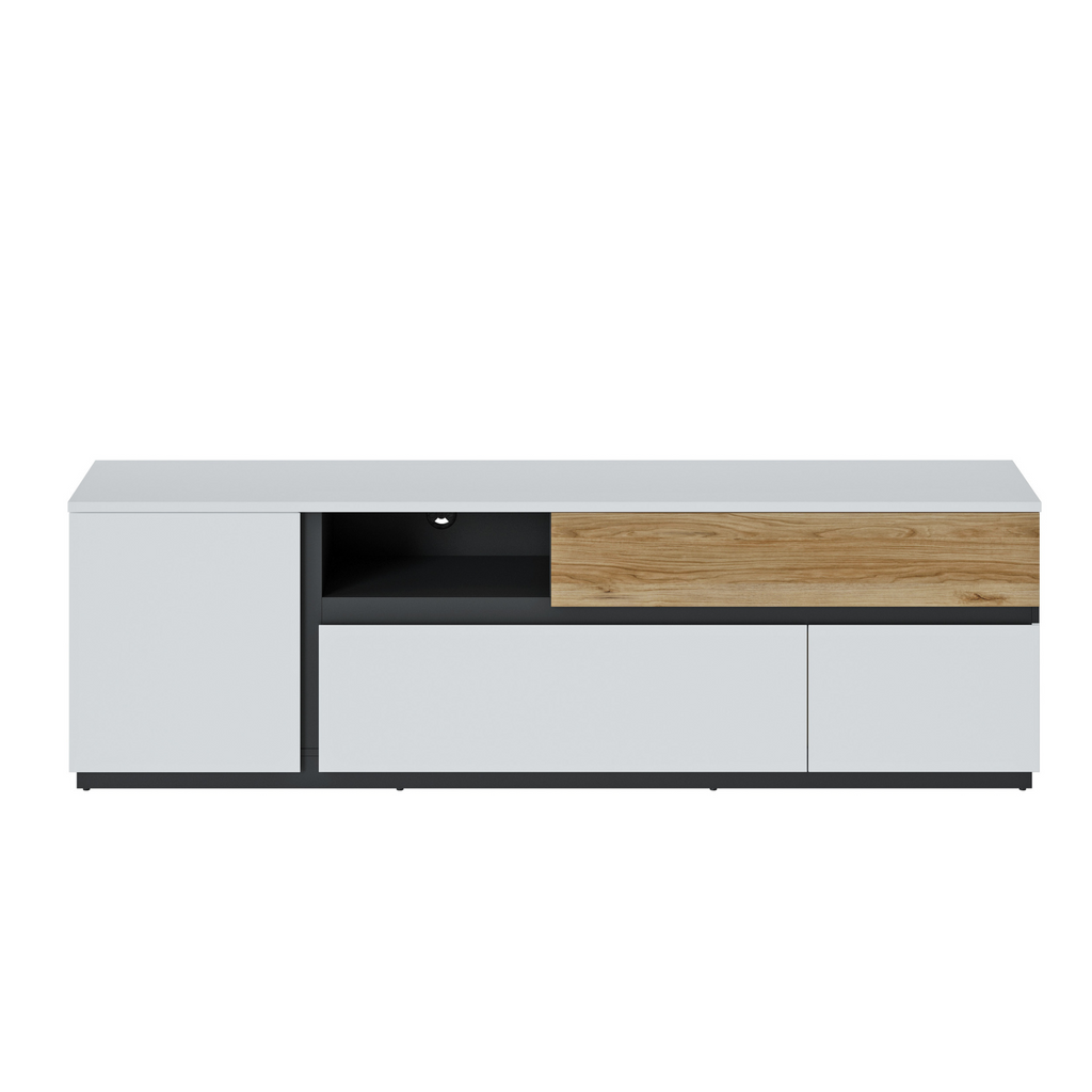 DUKE - Conjunto de muebles de salón - Blanco Alpino / Roble Catania