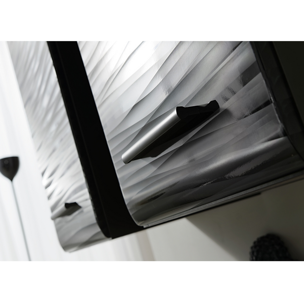 Unidad de pared BLADE - Conjunto de muebles de salón - Negro Mate / Sahara 3D