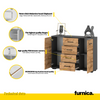 MARK - Cómoda de 4 cajones y 2 puertas - Armario de almacenamiento para dormitorio - Aparador - Antracita / Blanco Mate - A85cm A120cm P35cm