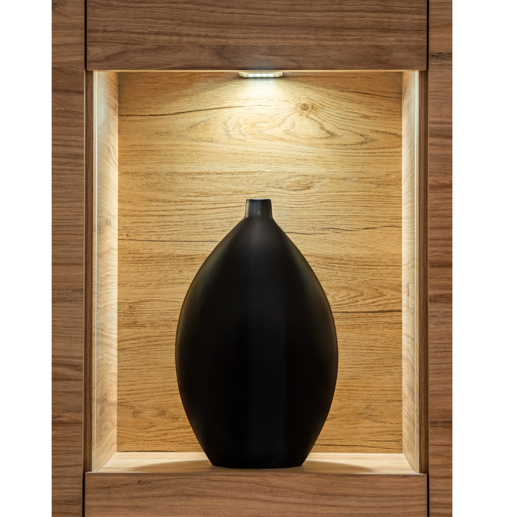 Unidad de pared TORONTO - Conjunto de muebles de salón - Negro Mate / Roble Warmia