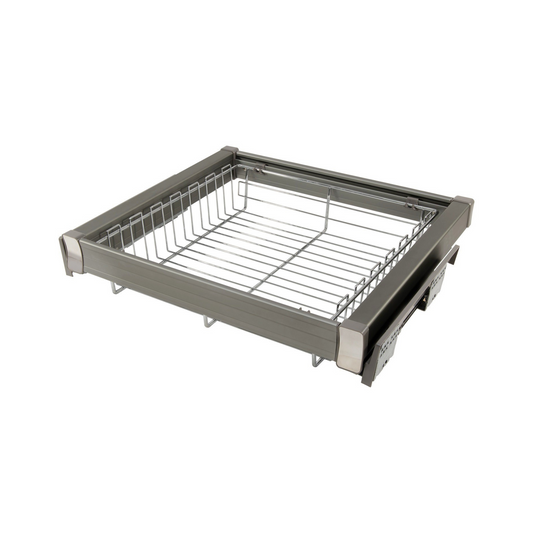 Cestas de almacenamiento extraíbles para armario de 70 cm con cierre suave - Estante individual - Cromo