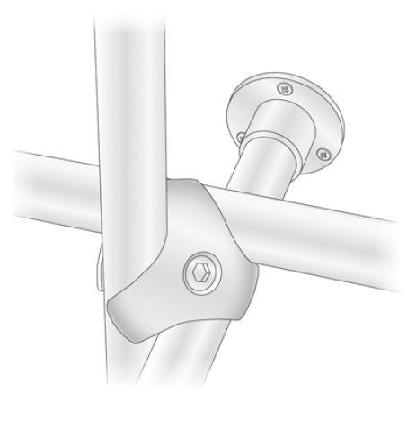 Conjunto de 2 bridas altas para tubo de 25 mm, cromadas (3) – Furnica