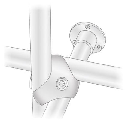 Conjunto de 2 bridas altas para tubo de 25 mm, cromadas (3) – Furnica