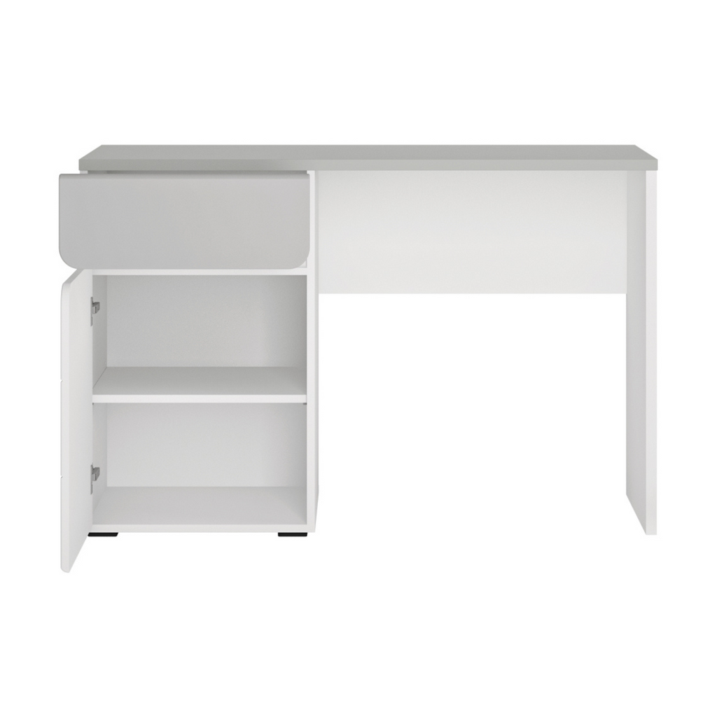 ALBI II - Conjunto de muebles de dormitorio juvenil - Blanco Mate / Gris Frío Brillante