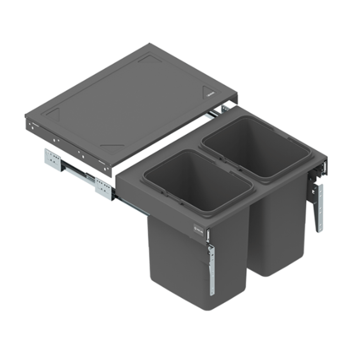 Cubo de basura extraíble para reciclaje - 2x15 l o 2x20 l - mueble de 60 cm