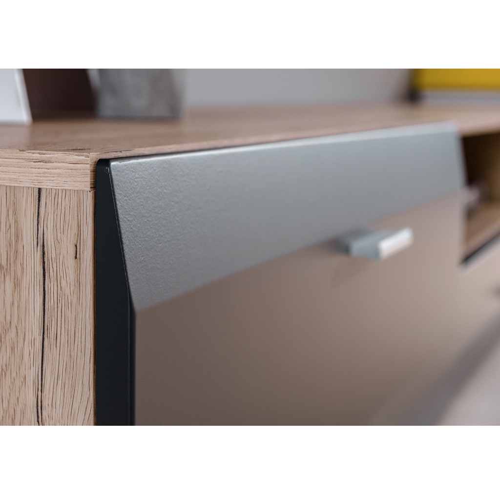 Unidad de pared CLIF - Conjunto de muebles de salón - Roble San Remo / Gris Antracita