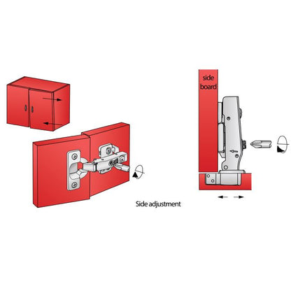 Bisagra de cierre suave en 3D, placa de montaje H0 con tornillos EURO, puertas con solapamiento (7) – Furnica