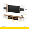 MIRANDA - Mueble TV colgante - 4 armarios - Roble Wotan / Blanco Brillante