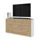 GABRIEL - Cómoda de 12 cajones (8+4) - Armario de almacenamiento para dormitorio - Blanco Mate / Roble Wotan A92cm A180cm