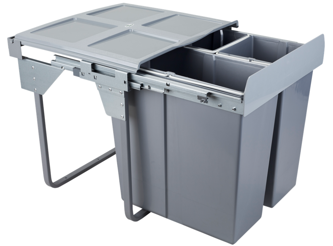 Cubo de reciclaje extraíble - 34 l + 2x17 l - mueble de 60 cm