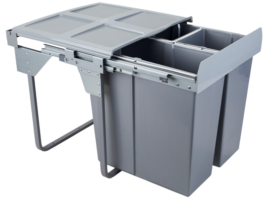 Cubo de reciclaje extraíble - 34 l + 2x17 l - mueble de 60 cm