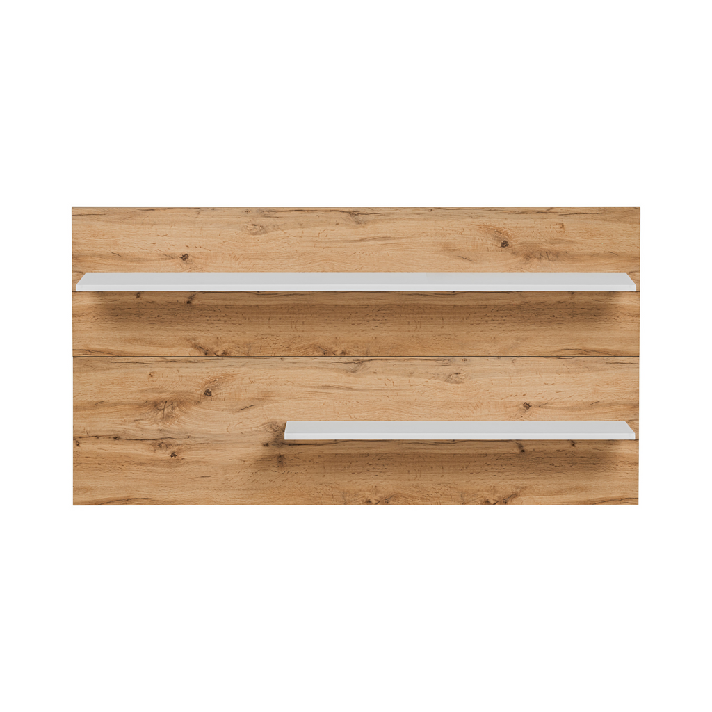 CARLO III - Conjunto de muebles de salón - Blanco Mate / Roble Wotan