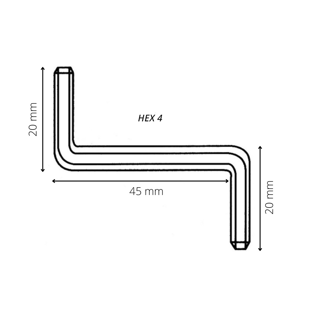 Hex 4 "Z" Llave de zinc blanco