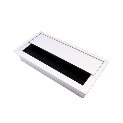 Pasacables rectangular de aluminio de 160x80mm, plateado – Furnica