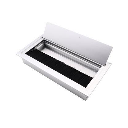 Pasacables rectangular de aluminio de 160x80mm, plateado (2) – Furnica