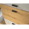 Unidad de pared MILA - Conjunto de muebles de salón - Roble Artesanal / Blanco Brillante