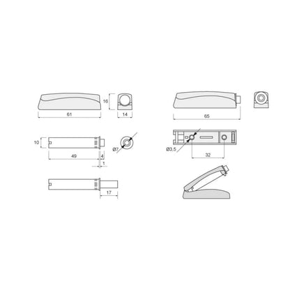 Amortiguador de mueble - fresno con punta de silicona (corto)