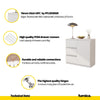 MIKEL - Cómoda de 3 cajones y 1 puerta - Armario de almacenamiento para dormitorio - Blanco Mate / Blanco Brillante - A75cm A80cm P35cm