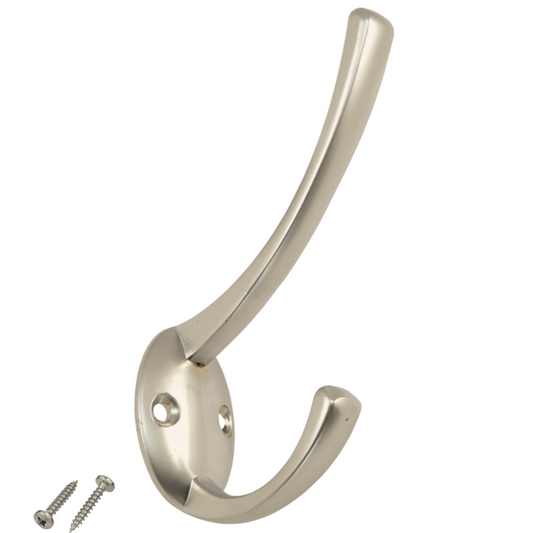 Doble gancho para sombrero y abrigo - 108mm - Satinado – Furnica